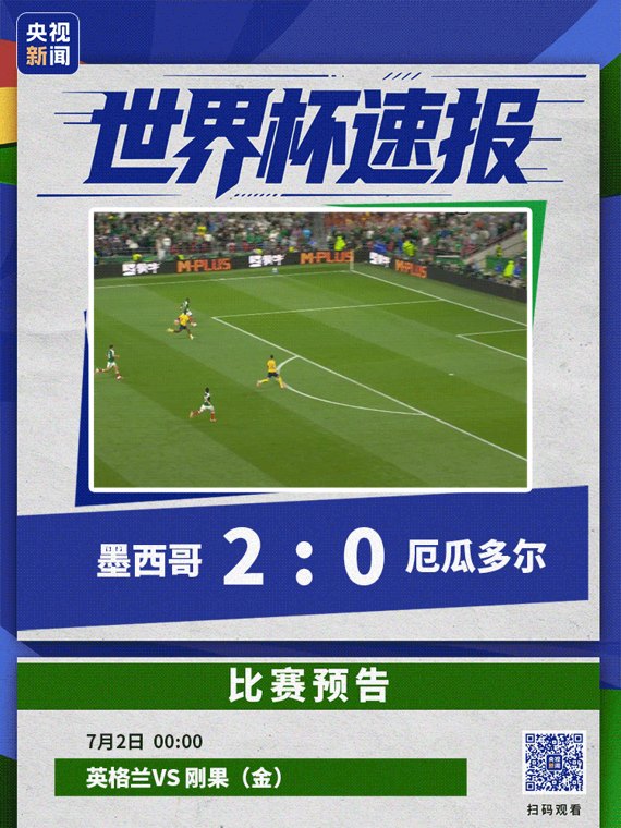 四战全胜零失球 墨西哥2-0厄瓜多尔晋级16强